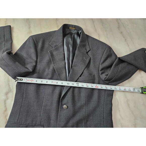 Stafford Men's Dark Gray Long Sleeve Wool Suit Jacket Sport Coat Blazer Size 38S - Picture 5 of 12